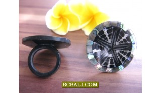 Balinese Seashells Finger Rings Resin Motif 